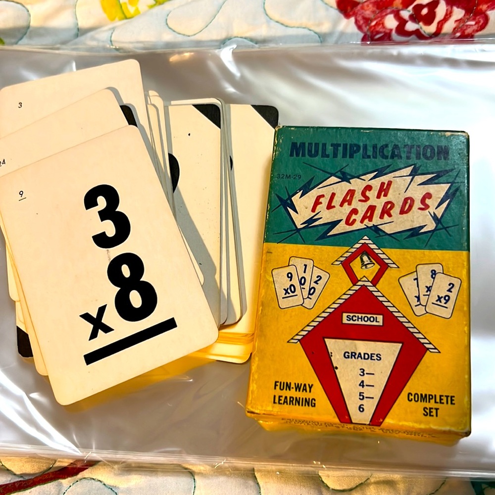 Fairchild Multiplication Flash Card Set Vintage Cards  Times Tables 40s 50s